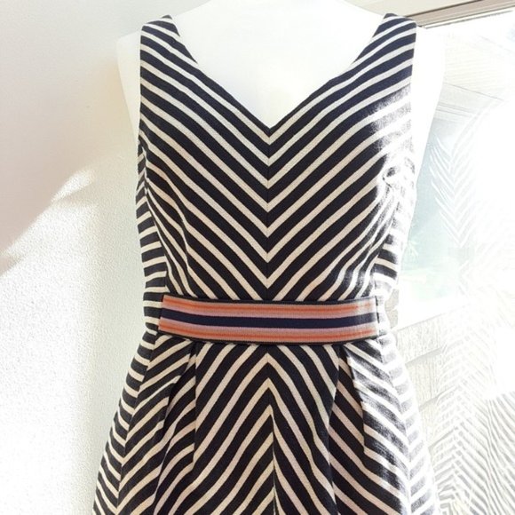 Anthropologie Maeve Mitered Stripe Dress 6 - Picture 4 of 7